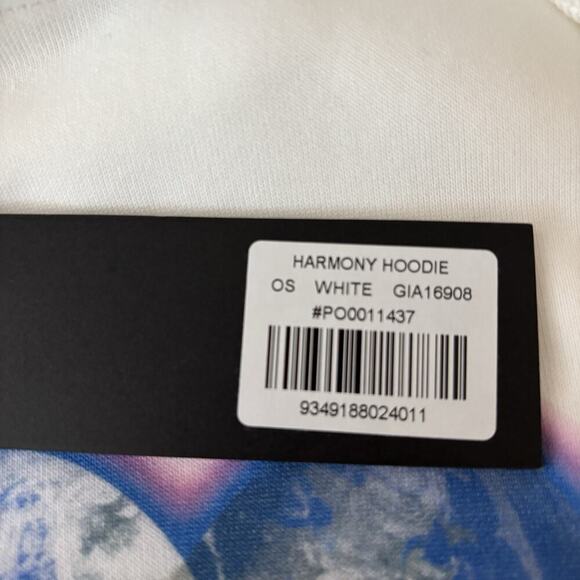 I. AM. GIA Harmony Hoodie Women's White One Size Sweater NWT Sweatshirt Graphic - Picture 5 of 9